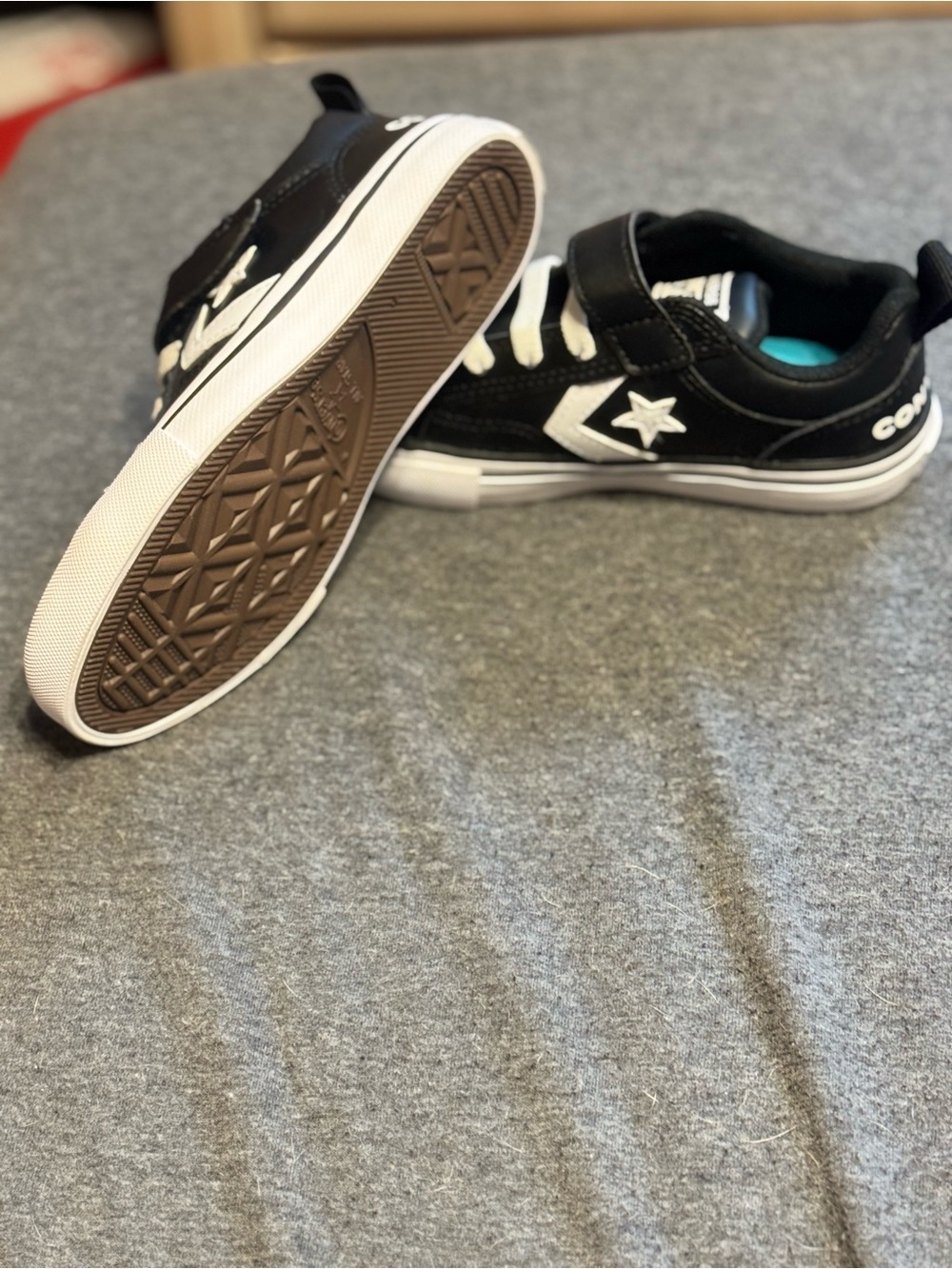 Converse Kids Black & White Low Top Sneakers with Star Logo - Picture 5 of 12